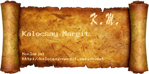 Kalocsay Margit névjegykártya